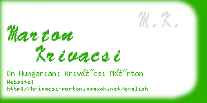 marton krivacsi business card